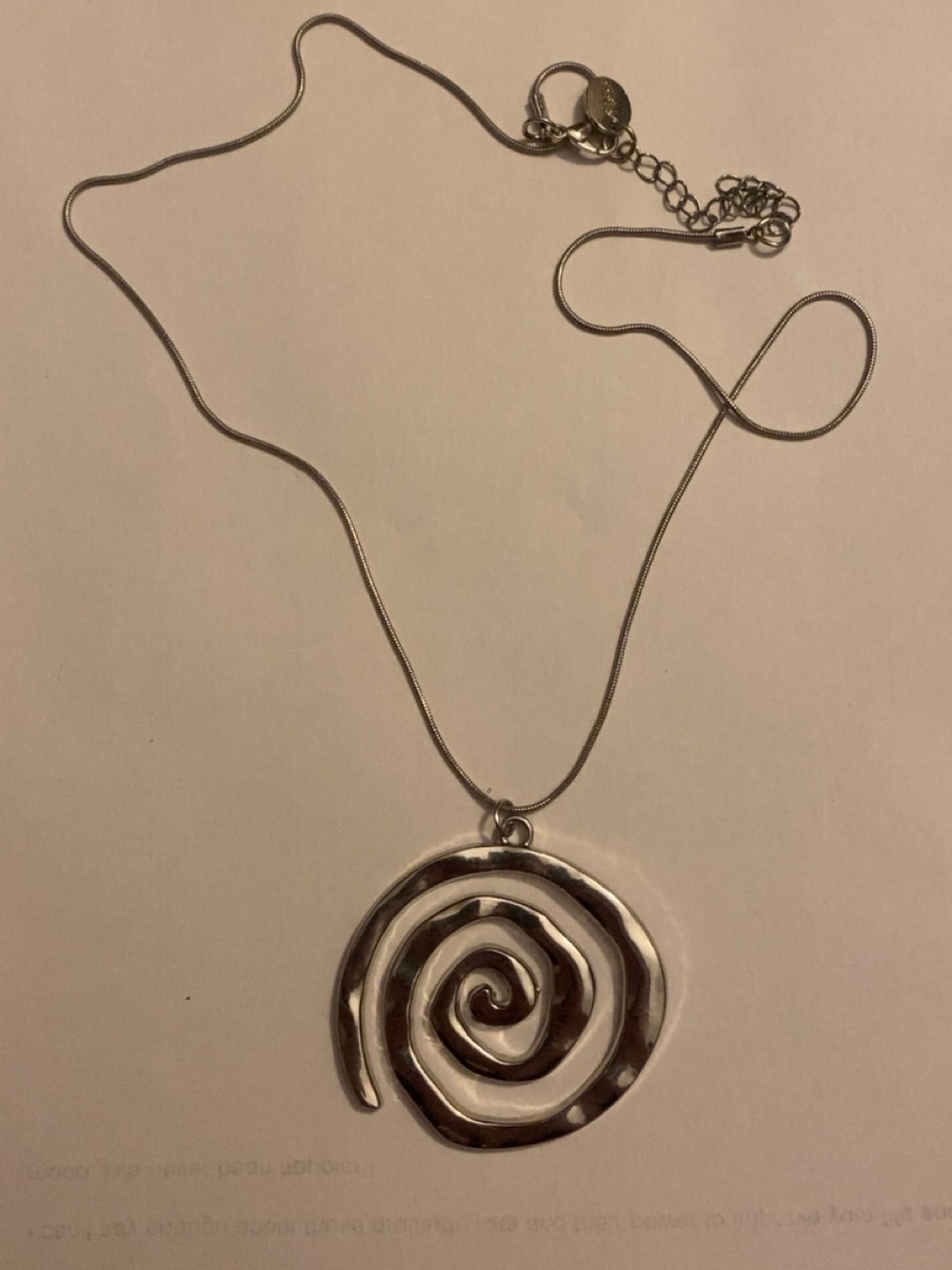 Ardene Silver Spiral Pendant Necklace